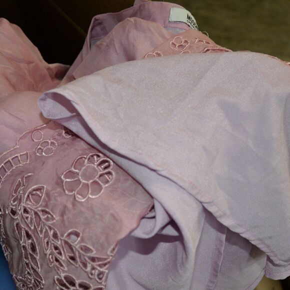 Moschino Pink Silk Laser Cut Out Tunic/Mini Dress Sz 4 - Picture 9 of 10